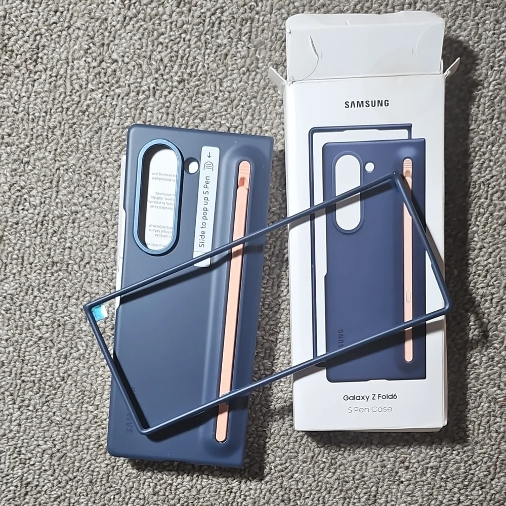 Samsung Galaxy Z Fold4 S Pen Case - Navy and Gold